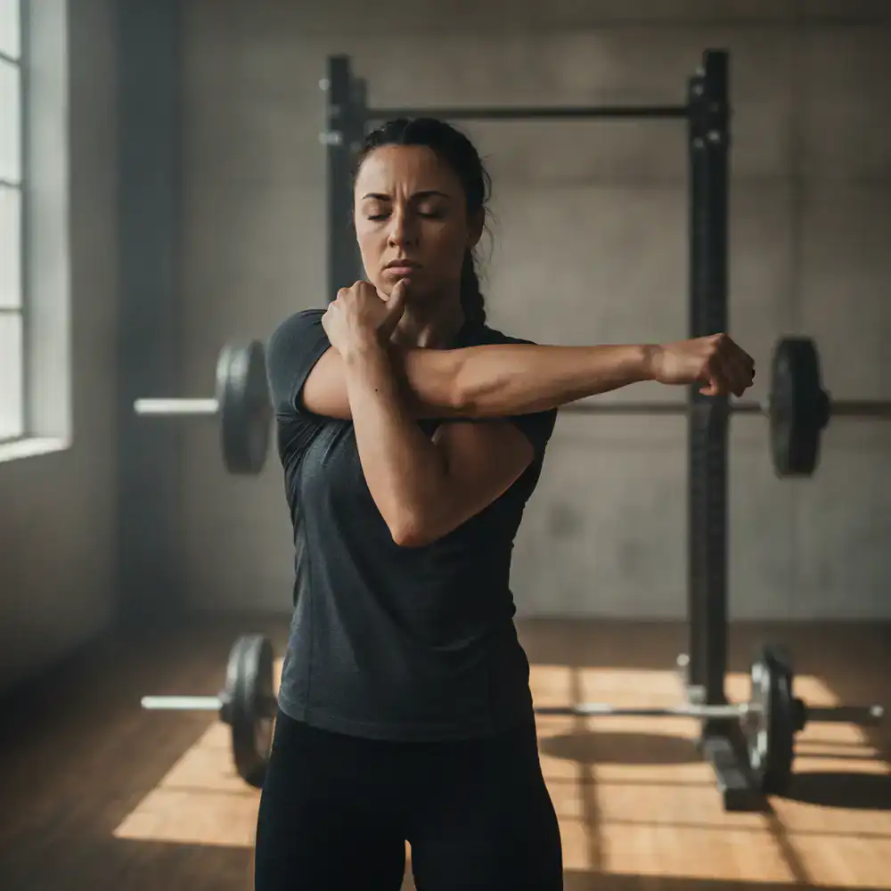 Athlete focused and preparing for a training session